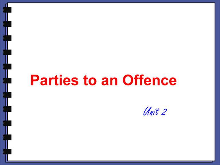 Parties To An Offence