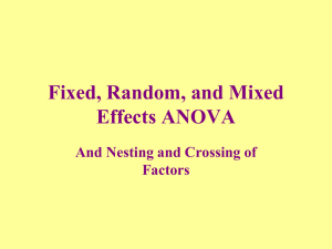 Random and Mixed Effects ANOVA