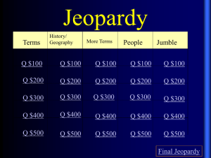 Middle East Jeopardy Game: History, Geography, Terms