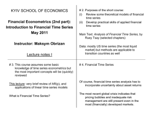 Analysis of Financial Time Series