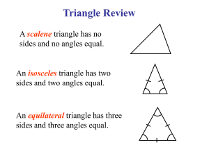 Triangle Review: Pythagorean Theorem & Similar Triangles