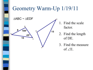 Geometry: Similar Triangles Warm-Up