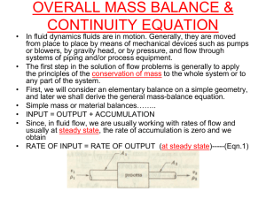 Mass Balance & Continuity Equation in Fluid Dynamics
