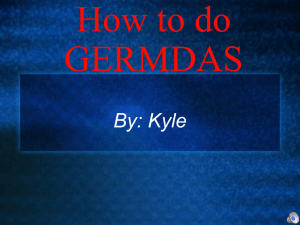 GERMDAS Order of Operations Tutorial