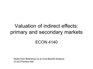 Indirect Effects Valuation: Primary & Secondary Markets