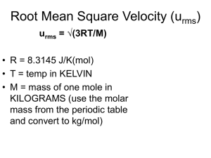 Gas Laws: RMS Velocity, Effusion, & Real Gases
