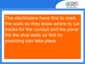 12. Essential preparation for electrical and plumbing work
