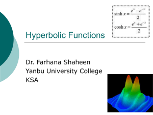 Hyperbolic Functions: Definitions, Graphs & Applications