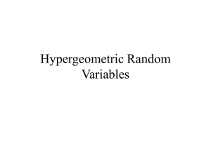 Hypergeometric Random Variables