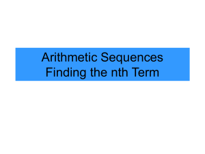 Arithmetic Sequences Finding the nth Term
