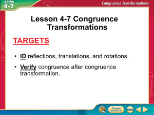4.7 Congruence Transformations
