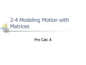 Modeling Motion with Matrices: Pre-Calculus Transformations
