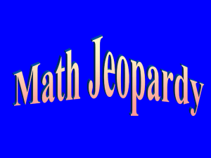 Math Jeopardy: Relations and Functions Presentation