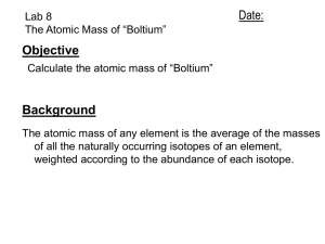 Atomic Mass of Boltium Lab: Isotope Calculation