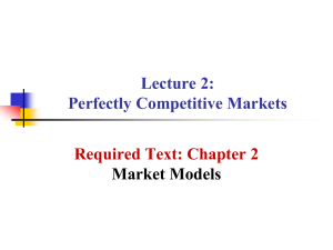 Perfectly Competitive Markets