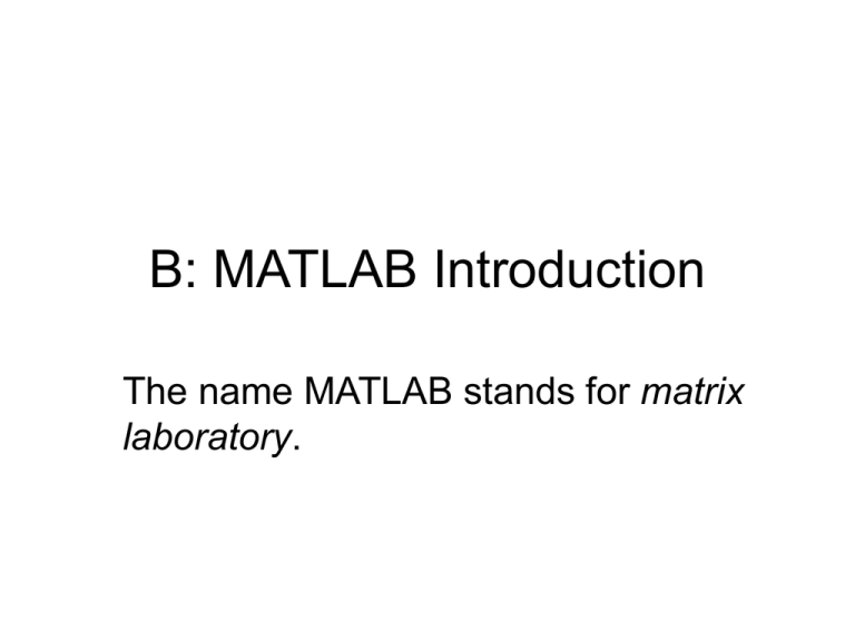 Matlab Tutorial