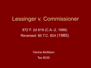 Lessinger v. Commissioner Case Summary: Tax Law Analysis
