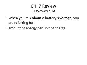 Electricity Review: Voltage, Current, Resistance, Circuits