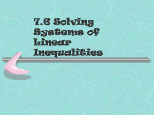 Graphing Sytems of Inequalities