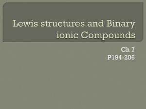 Ionic Compounds & Bonding: Valence Electrons & Formulas