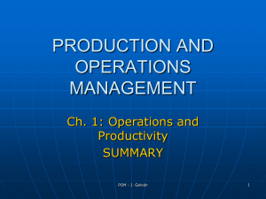 PRODUCTION AND OPERATIONS MANAGEMENT