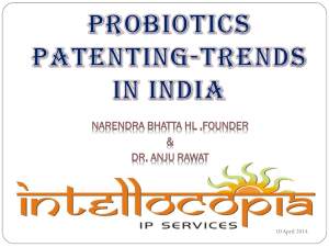 Probiotics patenting trends in India