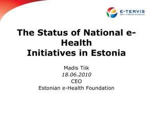Nationwide e-Health platform Estonia
