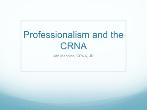 Professionalism and the CRNA