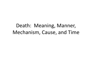 Death: Meaning, Manner, Mechanism, Cause, Time
