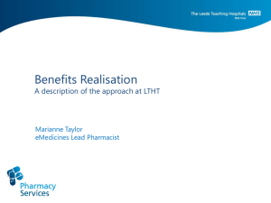 Benefits Realisation - ePrescribing Toolkit