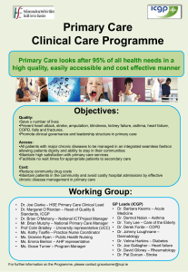 Primary Care Clinical Programme Overview