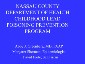 CHILDHOOD LEAD POISONING PREVENTION PROGRAM