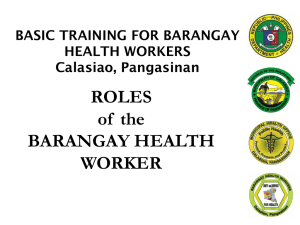 BHW Training: Roles of Barangay Health Workers in Calasiao
