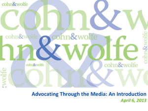 Advocating Through the Media - An Introduction