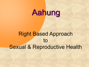 Right Based approach to SRH, Aahung