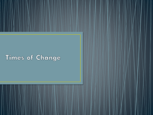Times of Change - Holy Spirit Catholic Schools