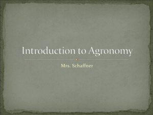 Intro to Agronomy
