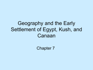 Geography and the Early Settlement of Egypt, Kush, and Canaan