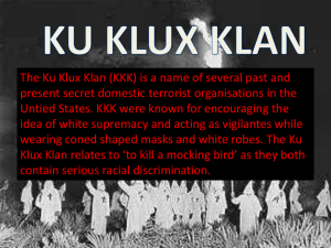 KU KLUX KLAN - HillcrestHighEnglish
