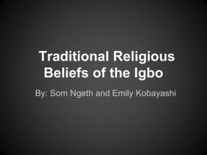 Igbo Traditional Religious Beliefs: Animism, Deities, & Rituals