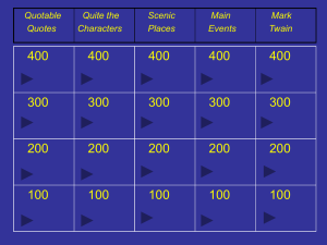 Huckleberry Finn Jeopardy Quiz | Mark Twain Literature