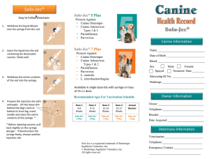 Canine Health Record with vaccination chart