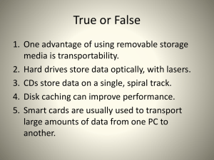 Computer Storage Quiz: True/False, Multiple Choice, Matching