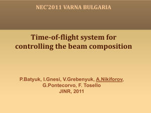 Time-of-flight system for controlling the beam - NEC`2011