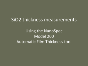 SiO2 thickness measurements