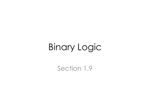 Binary Logic/Boolean Algebra