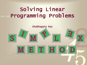 SIMPLEX ALGORITHM