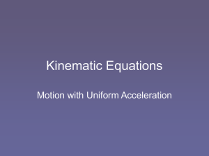 Kinematic Equations