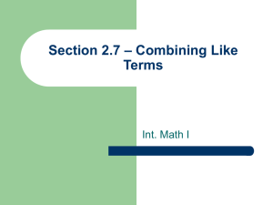 Combining Like Terms: Algebra Basics