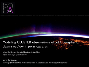 Modelling CLUSTER observations of cold ionospheric plasma